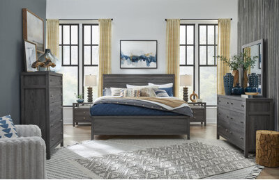 Latitude Run Panel Bed And Drawer Dresser With Landscape Mirror