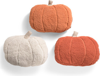 TJMAXX 3Pk Shaped Pumpkin Pillows, Polyester