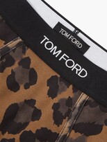 Thumbnail for your product : Tom Ford Leopard-print Cotton-blend Jersey Briefs - Beige Multi