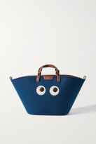 Thumbnail for your product : Anya Hindmarch Eyes Leather-trimmed Recycled Felt Tote - Blue