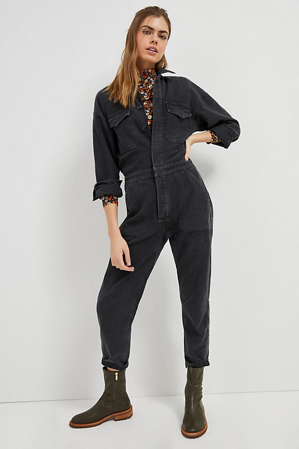 Citizens Of Humanity Marta Denim Utility Jumpsuit By In Black Size M Shopstyle