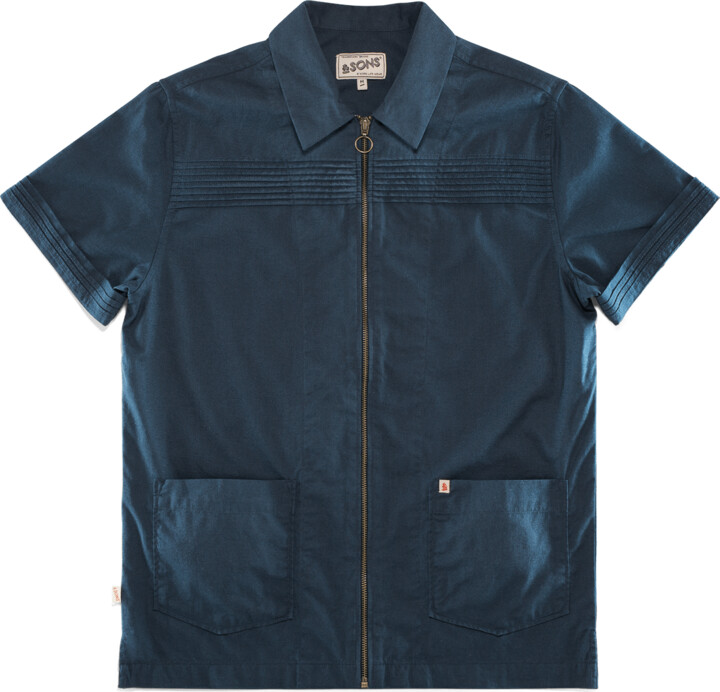 &Sons Trading Co Cabana Shirt Dark Denim Blue