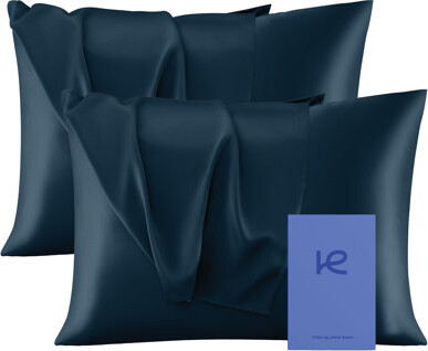 Kickoff 100% Organic Mulberry Soft Silk Pillowcase 2 PACK, Hidden Zipper, Highest 6A+ Grade 22 Momme Cooling For Hair & Skin, Hypoallergenic, Pillow C