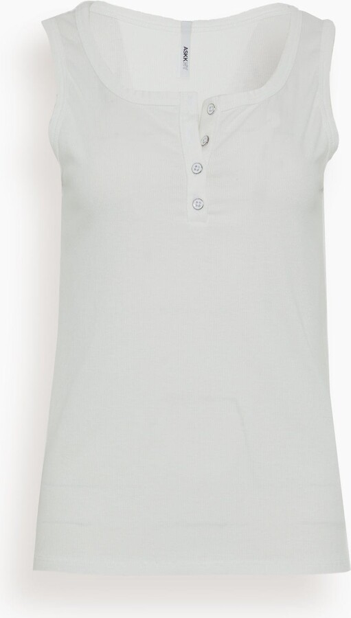 Askk Ny Henley Tank in Ivory