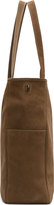 Thumbnail for your product : Alexander McQueen Olive Drab Suede Perforated Skull Tote