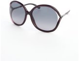 Thumbnail for your product : Tom Ford black burgundy acrylic 'Rhi' round oversized retro sunglasses
