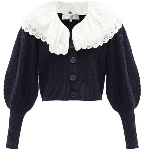 white sweater with collar