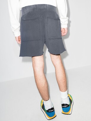 LES TIEN Washed-Effect Track Shorts