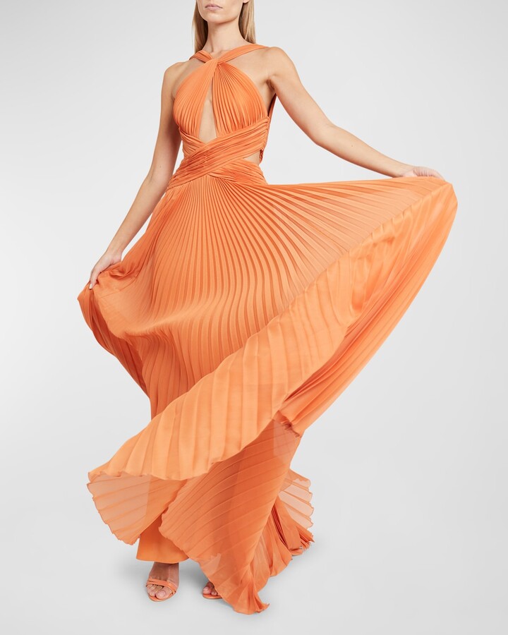 ZUHAIR MURAD Twisted Halter Pleated Chiffon Gown ShopStyle Evening Dresses