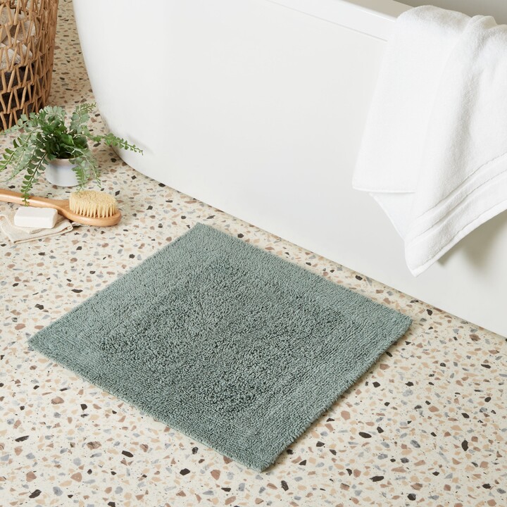 Dunelm Organic Cotton Reversible Lily Pad Shower Mat Green ShopStyle