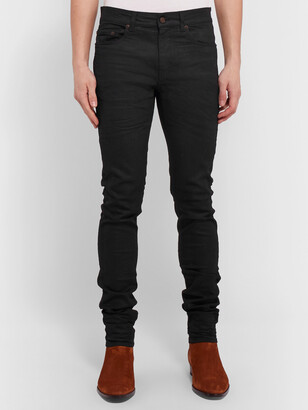Saint Laurent Skinny-Fit 15cm Hem Coated-Denim Jeans