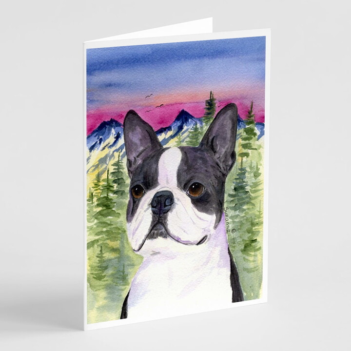 Caroline's Treasures Boston Terrier Greeting Cards with Envelopes, 5" x 7" (8 Count)