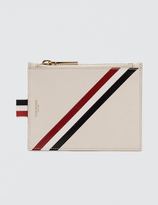 Thumbnail for your product : Thom Browne Pebble Grain and Calf Leather Small Coin Purse with RWB Diagonal Stripe