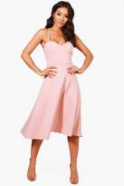 Thumbnail for your product : boohoo Tie Back Detail Midi Skater Dress