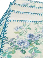Thumbnail for your product : D'Ascoli Set Of Four Garden Linen-blend Placemats - Blue Multi
