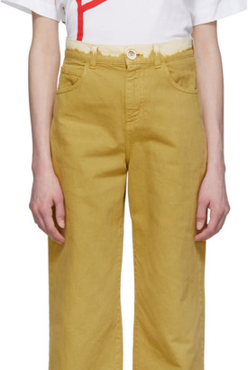 Marni Yellow Bicolor Denim Jeans
