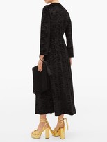 Thumbnail for your product : Loretta Caponi Betty Ruffled Devore-velvet Midi Dress - Black Gold