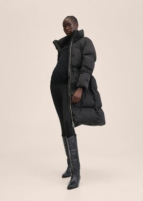 MANGO Water-repellent quilted coat black - Woman - M