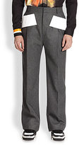 Thumbnail for your product : Givenchy Contrasting Panel Pleated Flannel Trousers