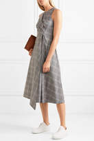 Thumbnail for your product : Cédric Charlier Twisted Prince Of Wales Checked Wool-blend Midi Dress