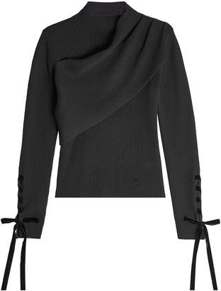 Elie Saab Virgin Wool Pullover with Velvet