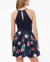 Thumbnail for your product : Teeze Me Juniors' Floral-Print & Illusion Dress