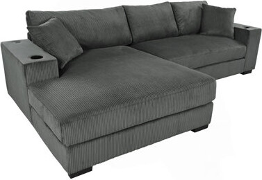 Latitude Run Mirod Large Sectional Sofa With Thick Cushions And Built-In Cup Holders & Charging Ports