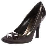 Thumbnail for your product : Burberry Embellished Satin Pumps
