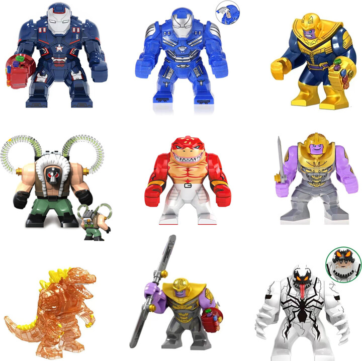 Disney Wolverine Super Iron Man Heroes Hulk Thanos Spider Anime Big Figure Building Blocks Venom Action Toys For Children Gift