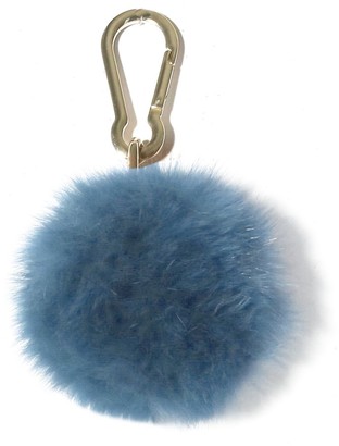 Yves Salomon Fox Pompom Keychain in Blue Mirage - ShopStyle