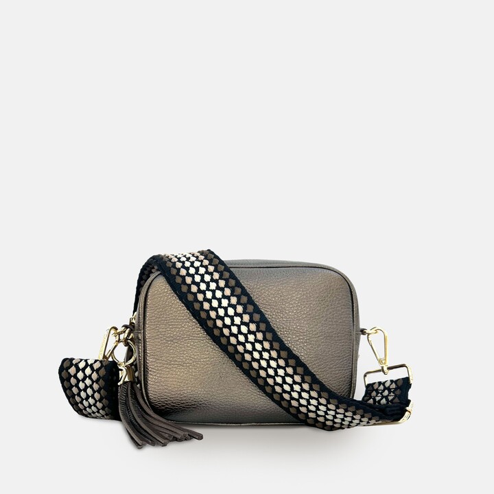 Olive Green Leather Crossbody Bag And Cheetah Strap By Apatchy