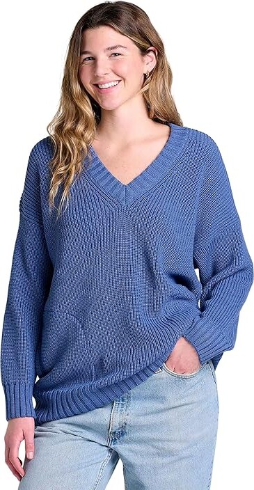 Toad&Co Butte Oversized Sweater Women's Sweater Kyanite : SM, Cotton/Wool