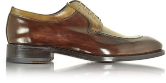 Forzieri Italian Handcrafted Two Tone Leather Derby Shoe