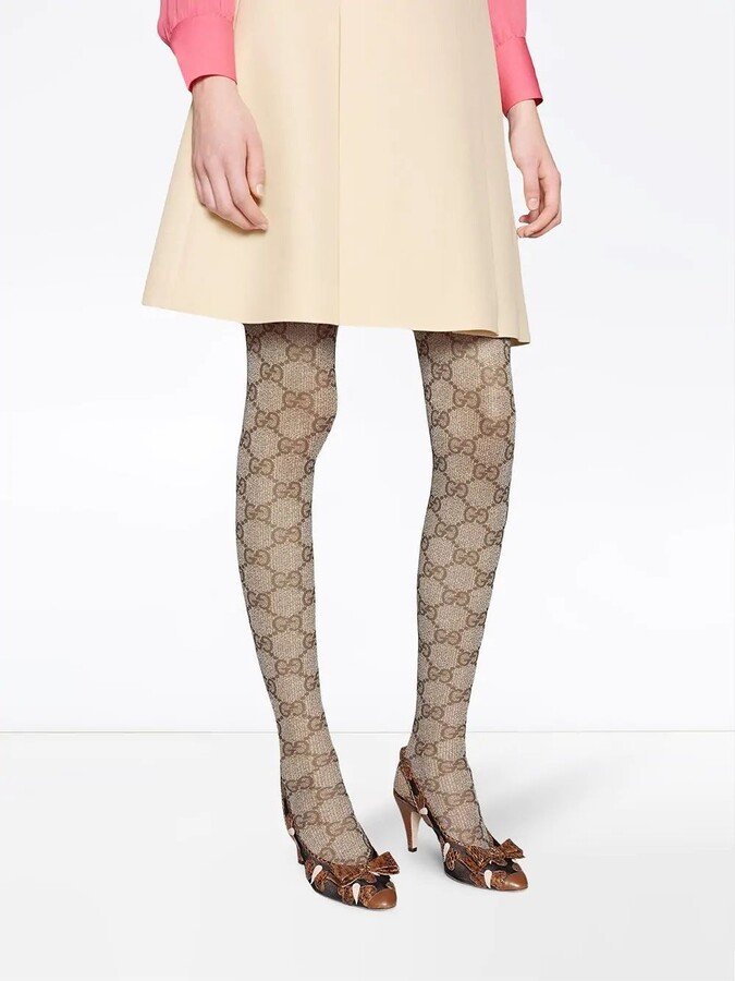Beige patterned tights Clearance