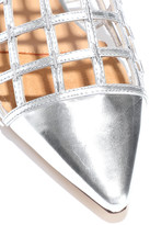 Thumbnail for your product : Sigerson Morrison Eddi Embellished Caged Mirrored-leather Mules