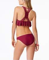 Thumbnail for your product : California Waves Juniors' Hypnotic Optic Strappy-Back Flounced Bikini Top, Created for Macy's