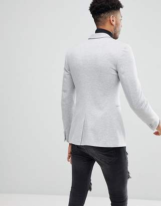 ASOS Design DESIGN Tall super skinny blazer in grey jersey