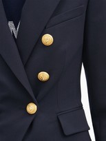 Thumbnail for your product : Balmain Double-breasted Wool-twill Blazer - Navy