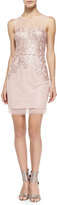 Thumbnail for your product : BCBGMAXAZRIA Abigail Mesh-Trim Sequined Cocktail Dress