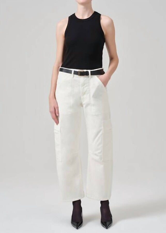 Marcelle Low Slung Easy Cargo Corduroy Pant In Pashmina