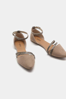 Ardene Pointy Flats with Strap Details