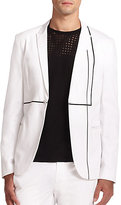 Thumbnail for your product : Emporio Armani Geometric-Striped Cotton Jacket