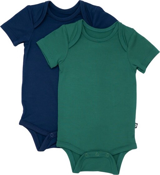 Kyte Baby 2-Pack Short Sleeve Bodysuit in Navy and Emerald Navy/Emerald Newborn