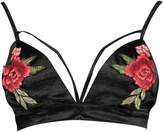 Thumbnail for your product : boohoo Embroidered Rose Satin Bralet