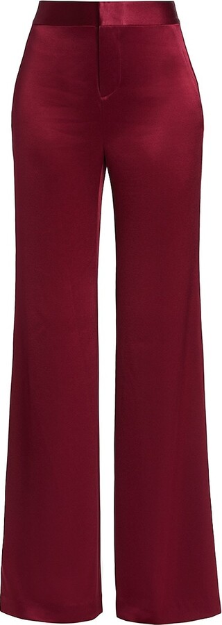 Women's Red Satin Pants