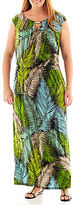 Thumbnail for your product : London Times London Style Collection Print Blouson Maxi Dress - Plus