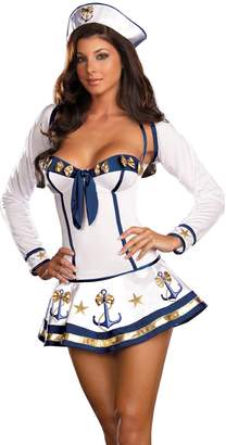 Dreamgirl Women's Sexy Pin-Up Sailor Sea Captain Costume, Makin' Waves Sexy Sailor