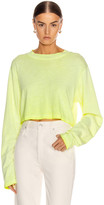Thumbnail for your product : Cotton Citizen Tokyo Crop Long Sleeve Tee in Fluorescent Yellow | FWRD