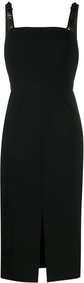 black shoestring strap dress