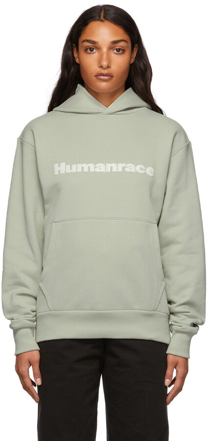 adidas x Humanrace by Pharrell Williams SSENSE Exclusive Humanrace Tonal  Logo Hoodie - ShopStyle